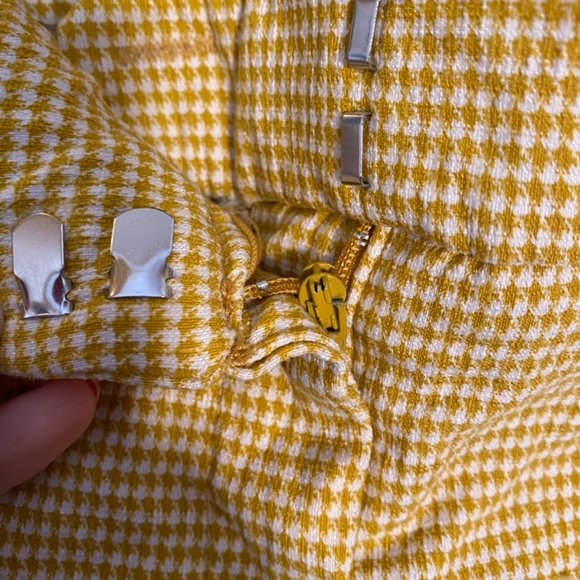 Adrienne Vittandini yellow houndstooth pants - Picture 2 of 4